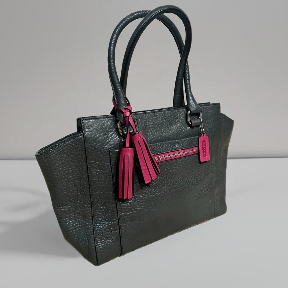 Coach gray leather purse